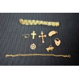 Four 9ct gold charms,