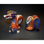 Royal Crown Derby paperweight, Dragon; another, Serpent,