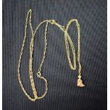 A gold coloured metal chain necklace,