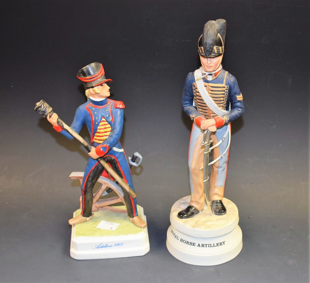 A Goebel figure, Artilleur 1805, printed marks; a Coalport figure,