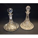 A crystal glass ships decanter;