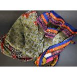 In the style of Louis Vuitton, a monogram silk scarf,