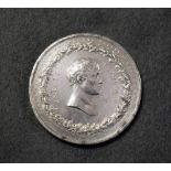 An electro-plated medallion, cast after an issue commemorating the death of Napoleon Bonaparte,