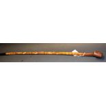 Folk Art - an early 20th century novelty walking cane, by Harry Hart,