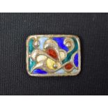 Oystein Balle - a Norwegian modernist abstract design 925 sterling silver and enamel brooch,