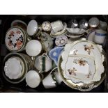 Ceramics - a Continental tea set for ten with green and gilt banding; others, Wedgwood Jasperware,