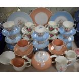 Ceramics - a Royal Grafton Mayfair pattern part tea set; another,