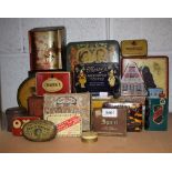 A box of assorted old tins
