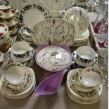 Ceramics - a Midwinter Stylecraft Whispering Grass pattern dinner service, including tureen,