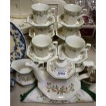 Ceramics - an Eternal Beau tea set, comprising teapot, ten cups and saucers, sugar bowl,