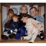 Dolls - a trio of Natural History modelled dolls,