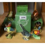 A Beswick bird model, Blue tit, others, Robin, Chaffinch, Gold Crest,