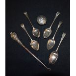 Silver - a pair of George III silver spoons, Peter & Ann Bateman,