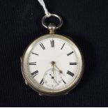 A silver pocket watch,