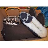 A pair of Hollander sheepskin boots, knee length, lace front, crepe sole, dark brown,