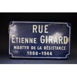 A French enamel road sign,