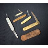 Pocket Knives - a mother-of-pearl knife, engraved to the blade, Marple and Gillot,