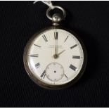 A Victorian silver over sized open face pocket watch,Walter Gilson, High Street, Market Weighton,