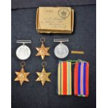 Medals - World War Two, North Africa First Army bar; Italy Star; others, set.