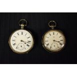 A Victorian silver open face pocket watch, W Davenport, Ashbourne, white enamel dial,