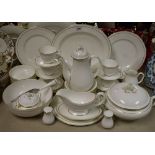 A Royal Worcester Contessa part dinner and coffee service comprising dinner plates, dessert plates,