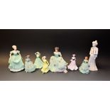 A Coalport ceramic figure, Henrietta; others, On The Balcony, Loretta, Millie, Angela, Jo, Rebecca,