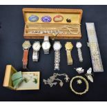 Costume Jewellery and Watches - simulated pearls; jade earrings; fashion watches;