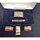 Silver - a money clip, A J Poole, Birmingham 2005; a needle case,