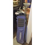 A set of Dunlop 65i golf clubs, including 3, 4, 5, 6, 7, 8 and 9 irons, 1, 3 and 5 woods,