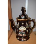 A 19th century barge teapot and stand,