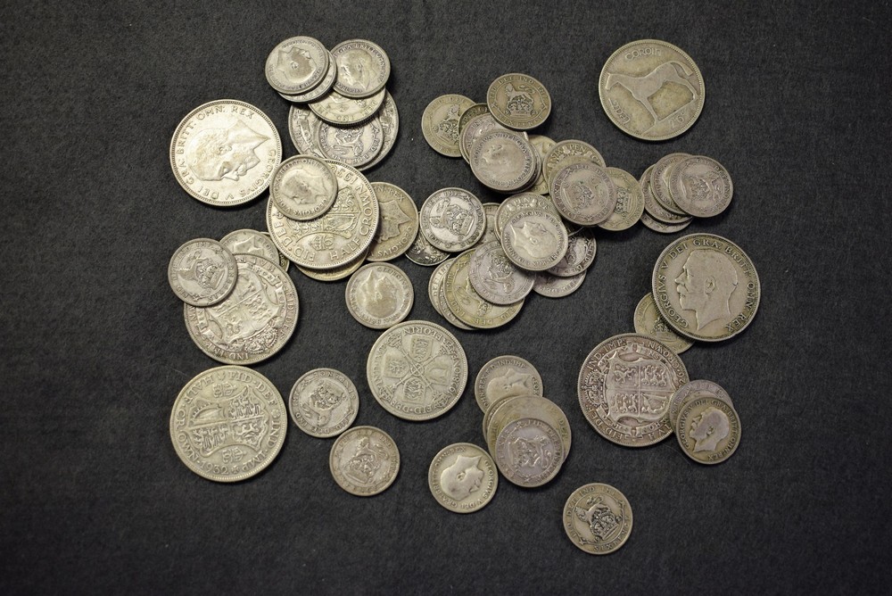 UK .500 silver coins, all circulated 288 gr.