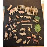 A collection of Britains lead farm animals,