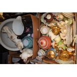 Ceramics - a Victorian wash jug and basin; Wade Whimsies; a Coalport miniature tea set; others,