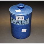 A Bourne Denby salt container, tube lined,
