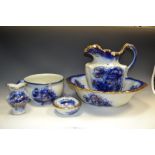 A Staffordshire wash jug and bowl set