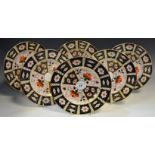 A set of six Royal Crown Derby 2451 pattern 22cm diameter plates