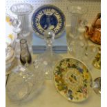 Glass and Ceramics - a pair of Dartington crystal decanters; a cut glass Ships decanter;