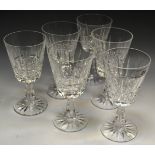 Waterford Crystal - a set of six Glengariff pattern wine glasses