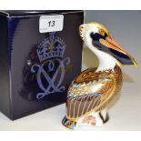 A Royal Crown Derby paperweight, Brown Pelican, boxed,