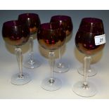 A set of six hock glasses