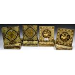 A set of eight Victorian tiles, printed with a geometric pattern, another set,