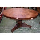 A Victorian mahogany oval centre table,