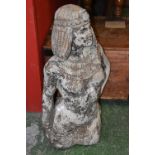 A early 20th century Coade stone type statue, as an Egyptian beauty, half length,