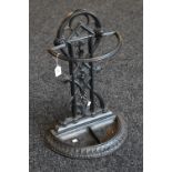 A Victorian aesthetic movement cast iron stick/umbrella stand, c.