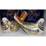 A Royal Crown Derby paperweight Dove, boxed, gold stopper; Limited Edition Millenium Dove,