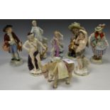 Continental Figures - a Dresden porcelain figure of a Galant and his Beau;