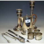 Silver Plated Ware - a pair of Sheffield plate late Victorian early 20th Century telescopic