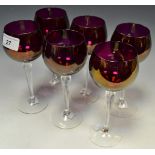 A set of six hock glasses