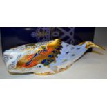 A Royal Crown Derby paperweight, Oceanic Whale, exclusive for Collectors Guild, boxed ,