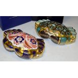 A Royal Crown Derby paperweight, Cromer Crab, boxed, gold stopper, certificate; a Crab, boxed,